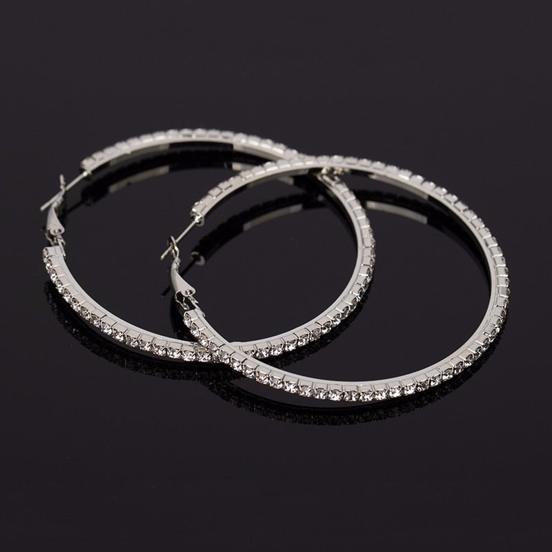 YFJEWE 2018 New Designer Crystal Rhinestone Earrings Women Gold Sliver Hoop Earrings Fashion Jewelry Earrings For Women #E029