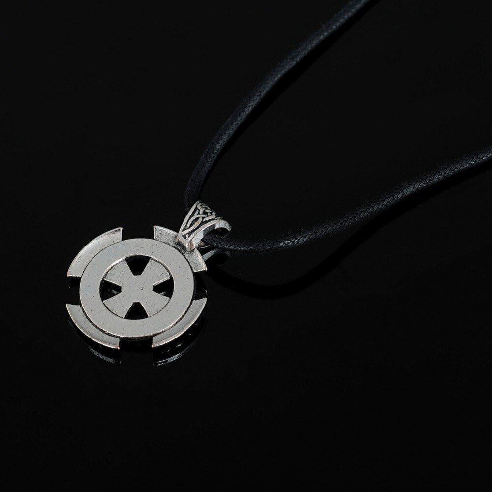 My Shape Cross Viking Shield Pendant Necklace Jewelry Tibetan Silvery Solar Cross Knot Religious Christian Irish Druid Leather