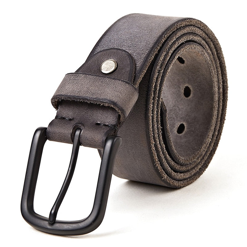 MEDYLA 100% original leather men&#39;s belt matte metal pin buckle soft tough leather belt for men without interlayer male belt