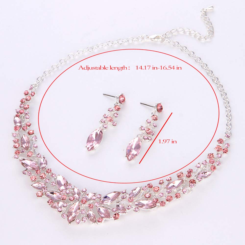 Fashion Delicate Crystal Rhinestone Jewelry Sets With Crowns Bridal Wedding And Party Dress Necklace  For Birdesmaid Women Gift