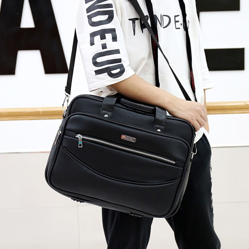 Leather Men Casual Briefcase Handbags Male Crossbody Bag For Men's Travel Bags Laptop Business Big Bags Shoulder Purses XA187ZC