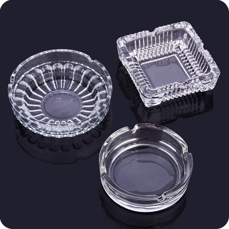 1pc European Crystal Glass Ashtray Creative Personality Large Living Room Office Cafe Hotel Rooms Ashtray