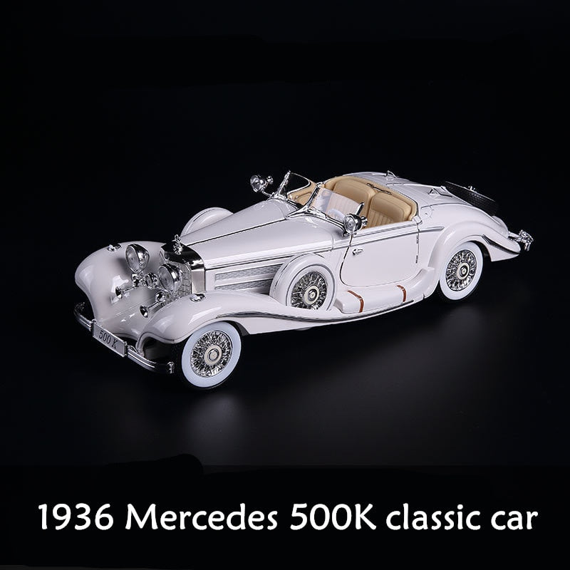 Maisto 1:18 Mercedes 500K 1936 classic car Alloy Retro Car Model Classic Car Model Car Decoration Collection gift