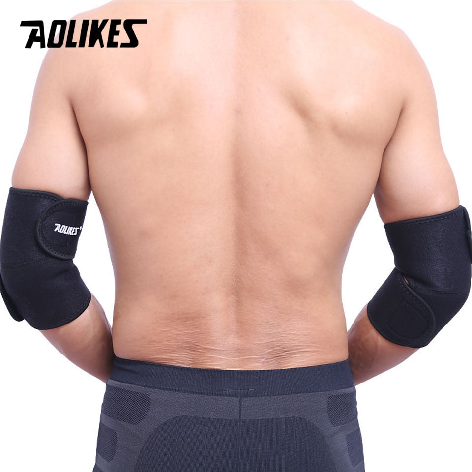 AOLIKES 1Pair Adjustable Sports Elbow Support Basketball Tennis Elbow Pads Volleyball Elbow Support Guards Pads Arm Sleeve