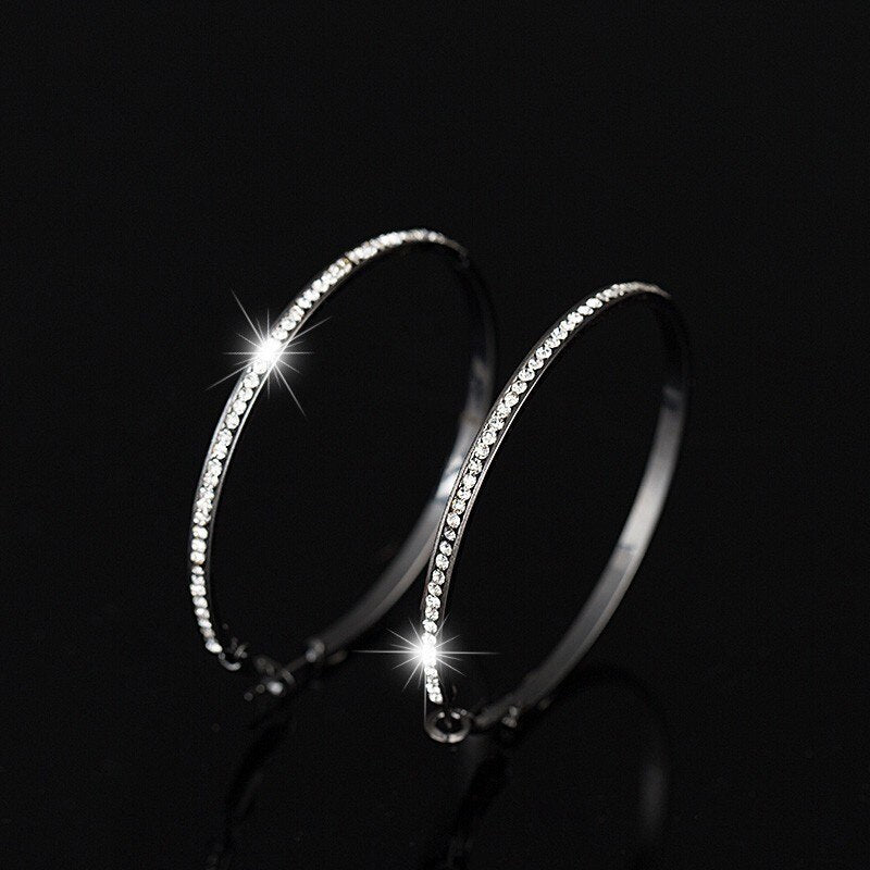 YFJEWE 2018 New Designer Crystal Rhinestone Earrings Women Gold Sliver Hoop Earrings Fashion Jewelry Earrings For Women #E029