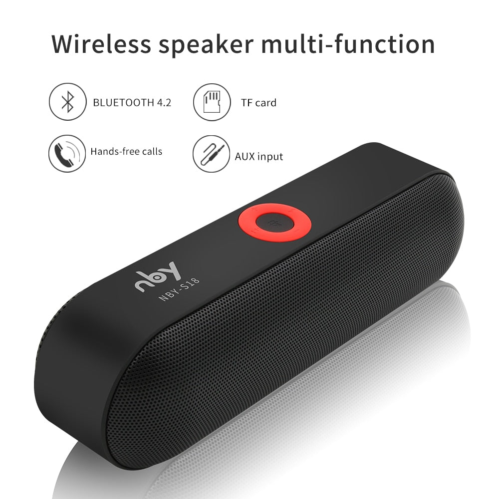 NBY S18 Portable Bluetooth Speaker with Dual Driver Loudspeaker,12 Hours Playtime,HD Audio Subwoofer Wireless Speakers with Mic