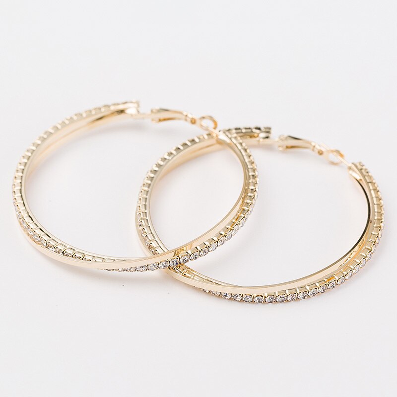 YFJEWE 2018 New Designer Crystal Rhinestone Earrings Women Gold Sliver Hoop Earrings Fashion Jewelry Earrings For Women #E029