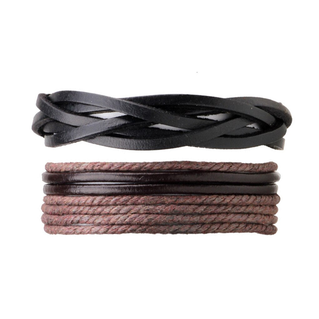 Pack of 4 Bracelets Leather Braided Bangle Hand Jewelry Party Fashion Stylish Casual Portable Personalized Gift Wristband