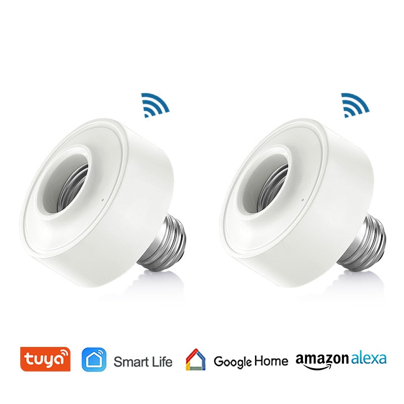 Tuya Smart Life WiFi Light Socket Lamp Holder for E26 E27 Edison Screw Led Bulb Google Home Echo Alexa Voice Control App Timer