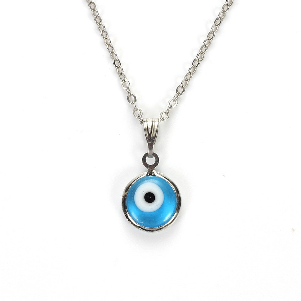 Lucky Eye Colorful Evil Eye Pendant Choker Necklace Resin Charms Necklace Jewelry For Women Men Hand Made EY4982