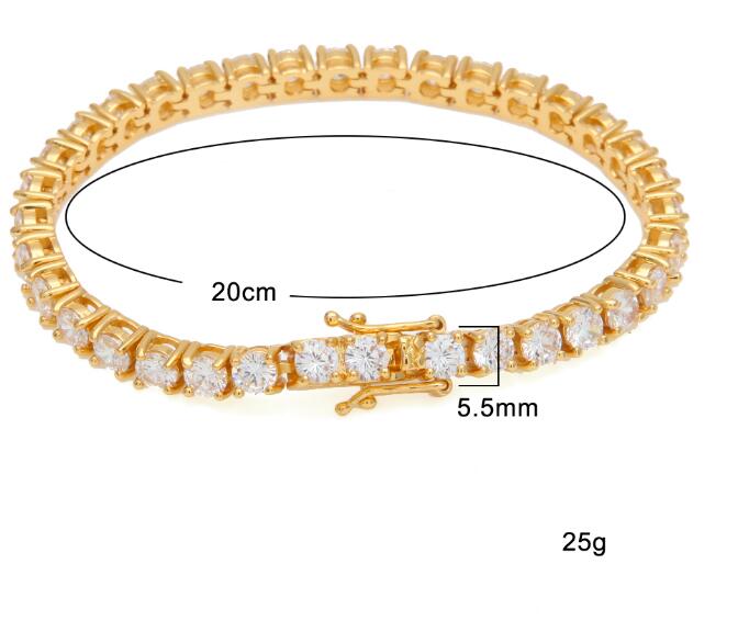 5mm Rose Gold Color CZ Tennis Bracelet Hip Hop Copper Iced Out Cubic Zirconia Jewelry For Men Women