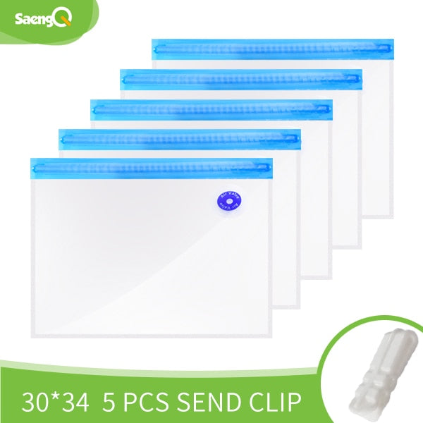 saengQ Vacuum Zipper Bags Reusable Food Storage Bags Vacuum Bag  For Handheld Vacuum Sealer BPA Free 5pcs Or 10pcs /lot