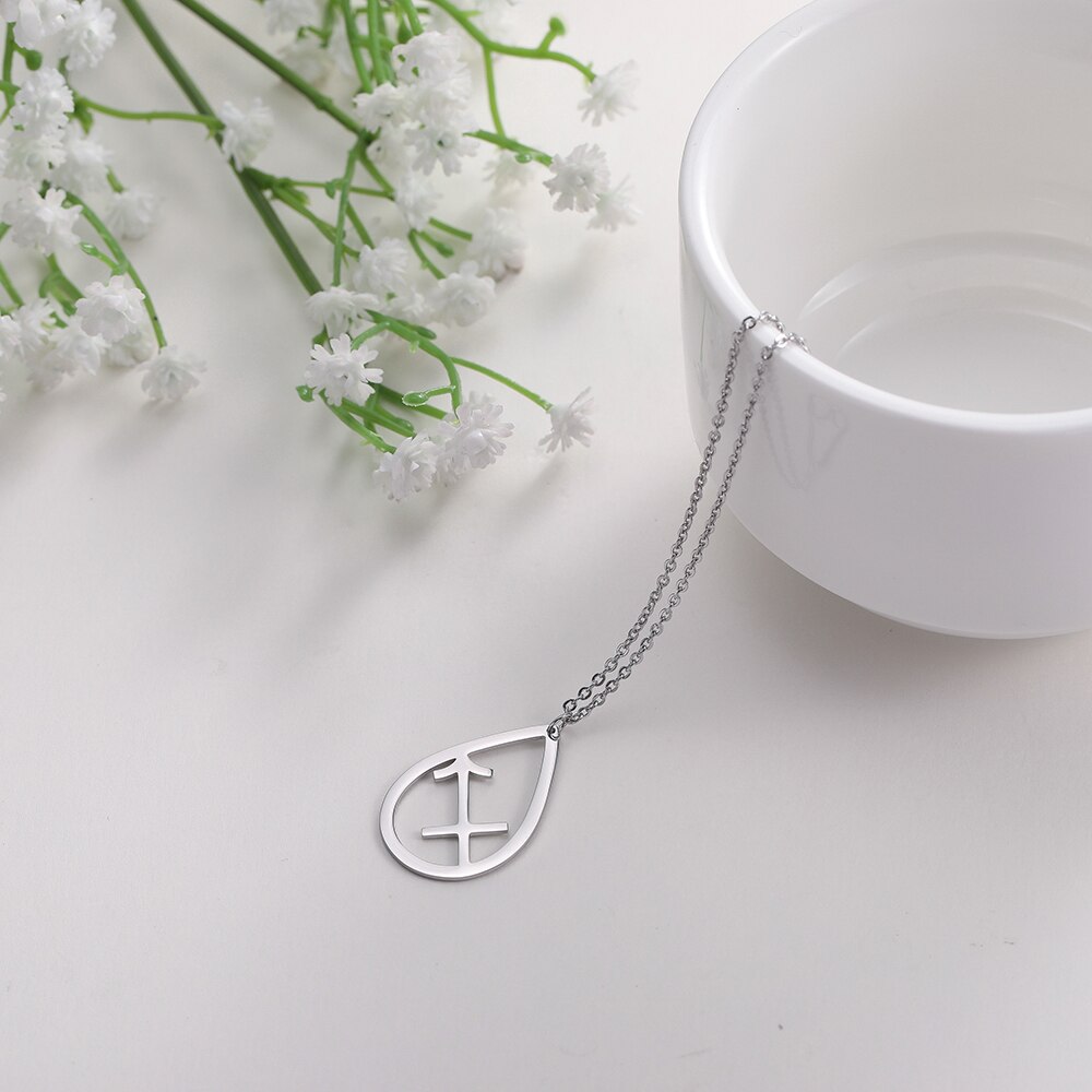 Skyrim Zodiac Stainless Steel Necklace Twelve Constellations Pisces Gemini Aquarius Libra Pendant Jewelry Women Birthday Gift