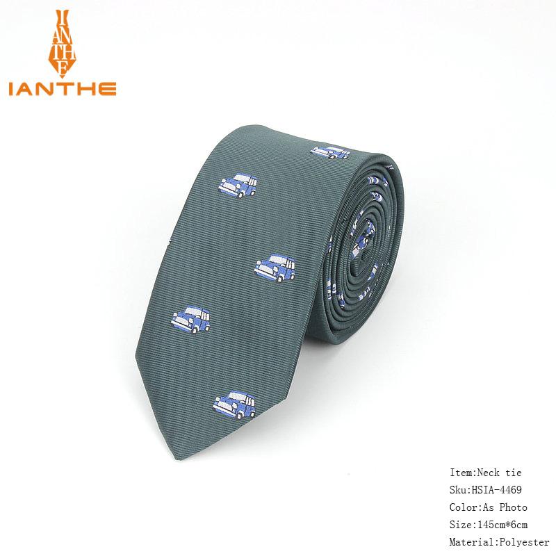 2018 Brand New Tie For Men Polyester Jacquard Animal Necktie for Wedding Business Suits 6cm Skinny Dot Neck Ties Slim Gravatas