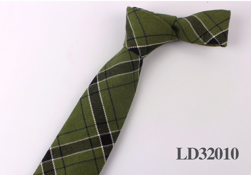 New Plaid Cotton Ties Skinny Causal Neck tie For Men Suits Mens Slim Necktie For Business Cravats 7cm Width Groom Neckties