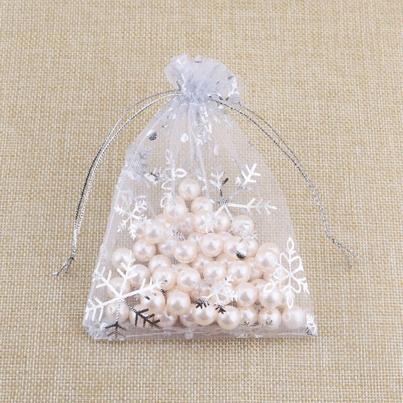 50pcs/lot 7x9 10x14 13x18 CM Small Organza Bags Candy Jewelry Packaging Bags Wedding Decoration Christmas Gift Bag Pouches