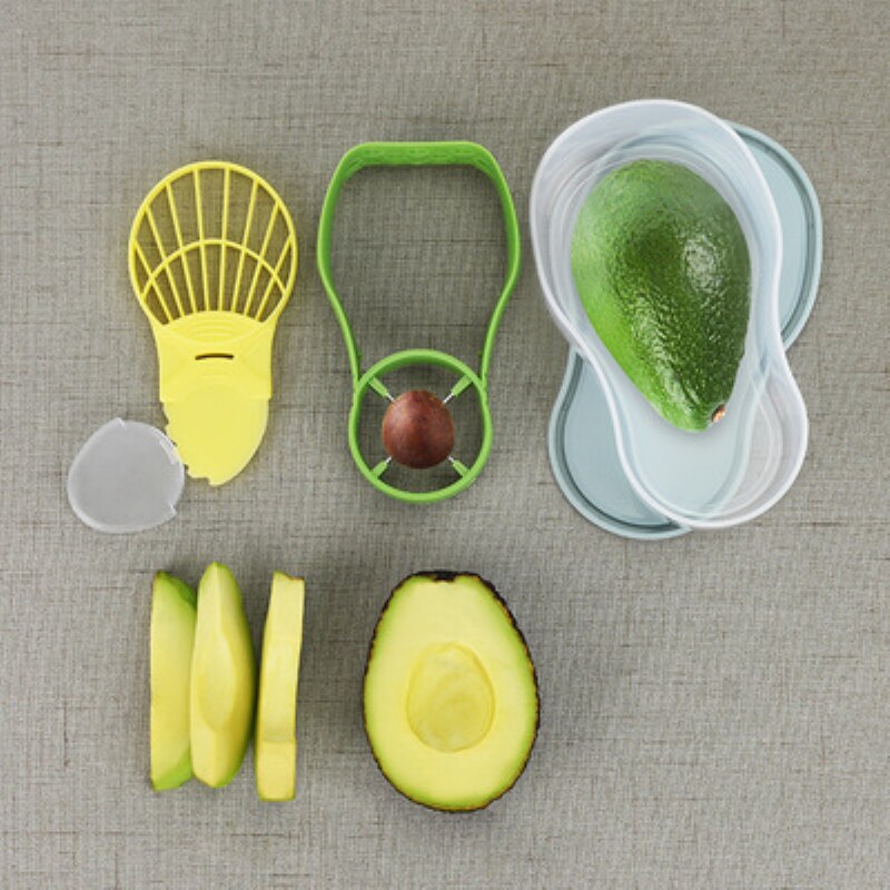 3Pcs/Set Avocado Slicer Shea Cutter Multi-function Pitter Storage Case Vegetable Fruit Tools
