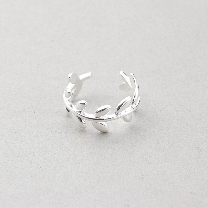 Cute Laurel Wreath Wedding Rings For Women Men Anel Feminino Minimalist Jewelry Adjustable  Anillos Branch Leaf Ring