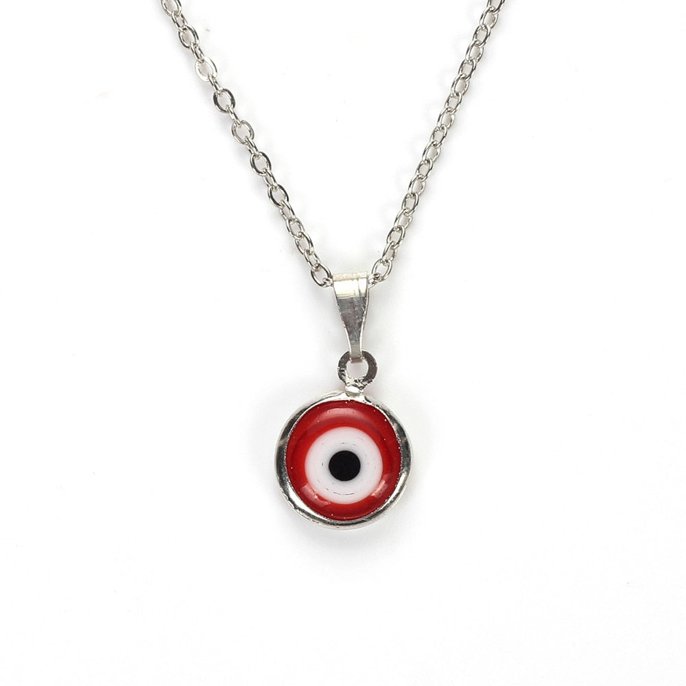 Lucky Eye Colorful Evil Eye Pendant Choker Necklace Resin Charms Necklace Jewelry For Women Men Hand Made EY4982