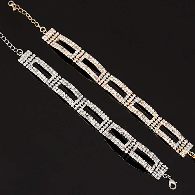 Top Quality AAA Roman Chain Bracelet &amp; Bangle For Women Crystal Gold and Silver Color Plating Wedding Accessories Jewelry #B048