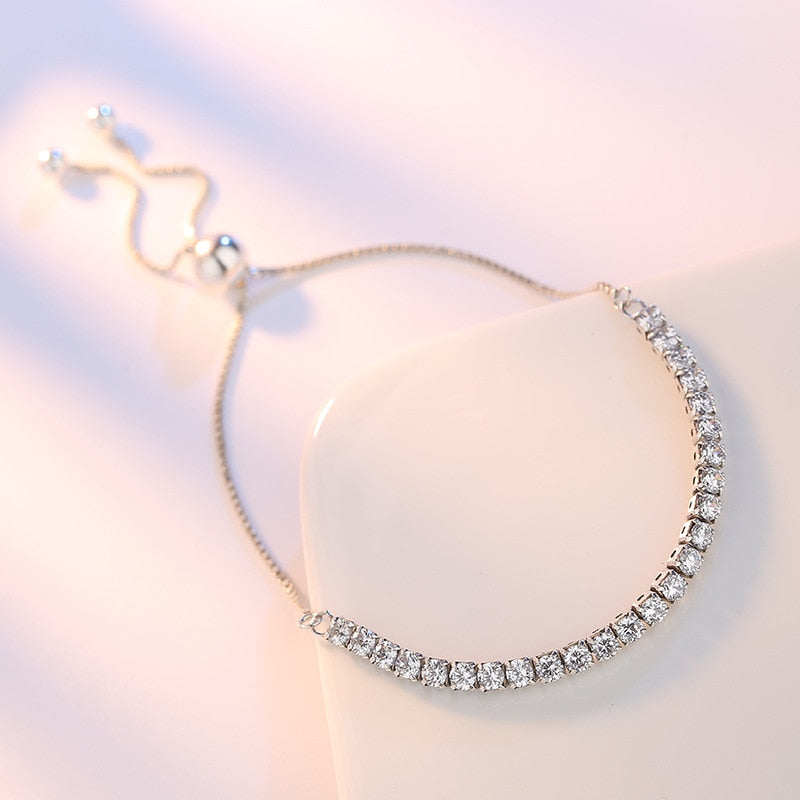 XIYANIKE Featured Brand DEALSSilver Color Sparkling Strand Bracelet Women Link Tennis Bracelet Silver Jewelry VBS4087