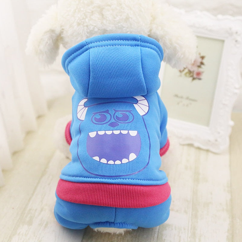 New Dog Hoodies Warm Winter Dog Clothes Fleece 4 legs Dogs Costume Cute Pet Coat Jacket Cartoon Jumpsuit Clothing for Puppy Dogs