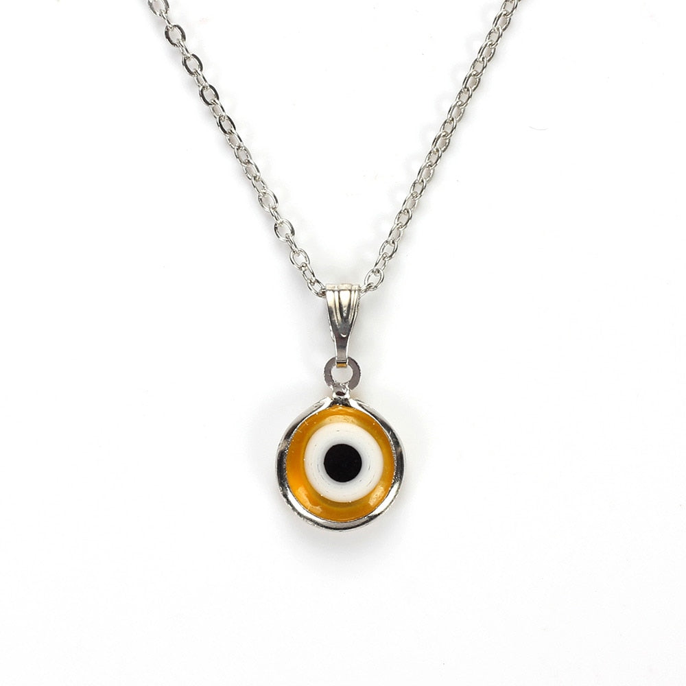 Lucky Eye Colorful Evil Eye Pendant Choker Necklace Resin Charms Necklace Jewelry For Women Men Hand Made EY4982