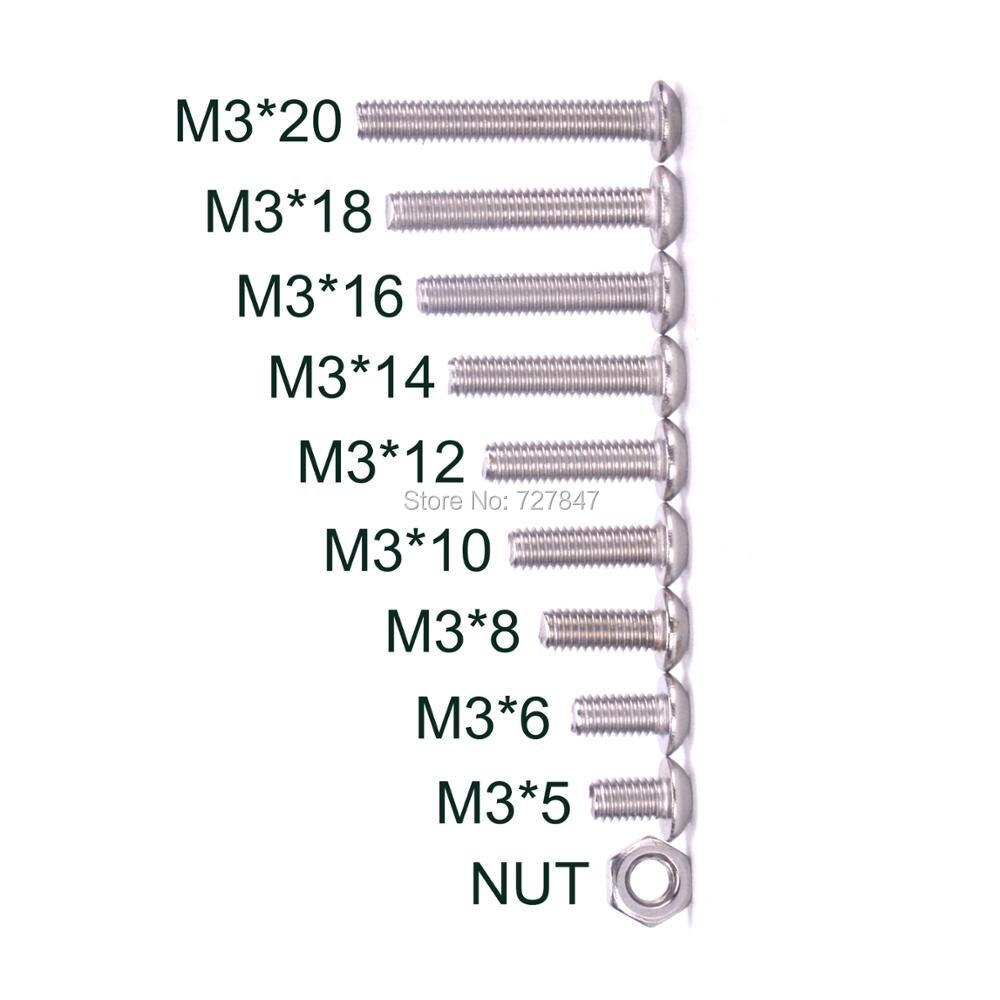 340pcs/set M3 Pan Head Screws and Nuts Assortment Kit Set Stainless Steel Screw Nut Hardware for FPV Drone