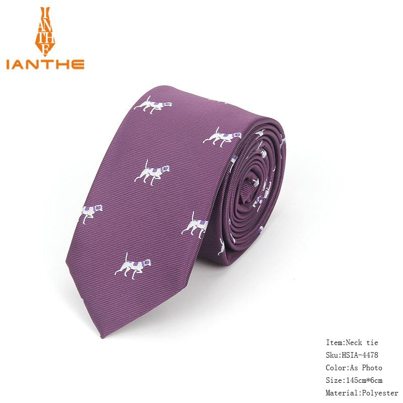 2018 Brand New Tie For Men Polyester Jacquard Animal Necktie for Wedding Business Suits 6cm Skinny Dot Neck Ties Slim Gravatas