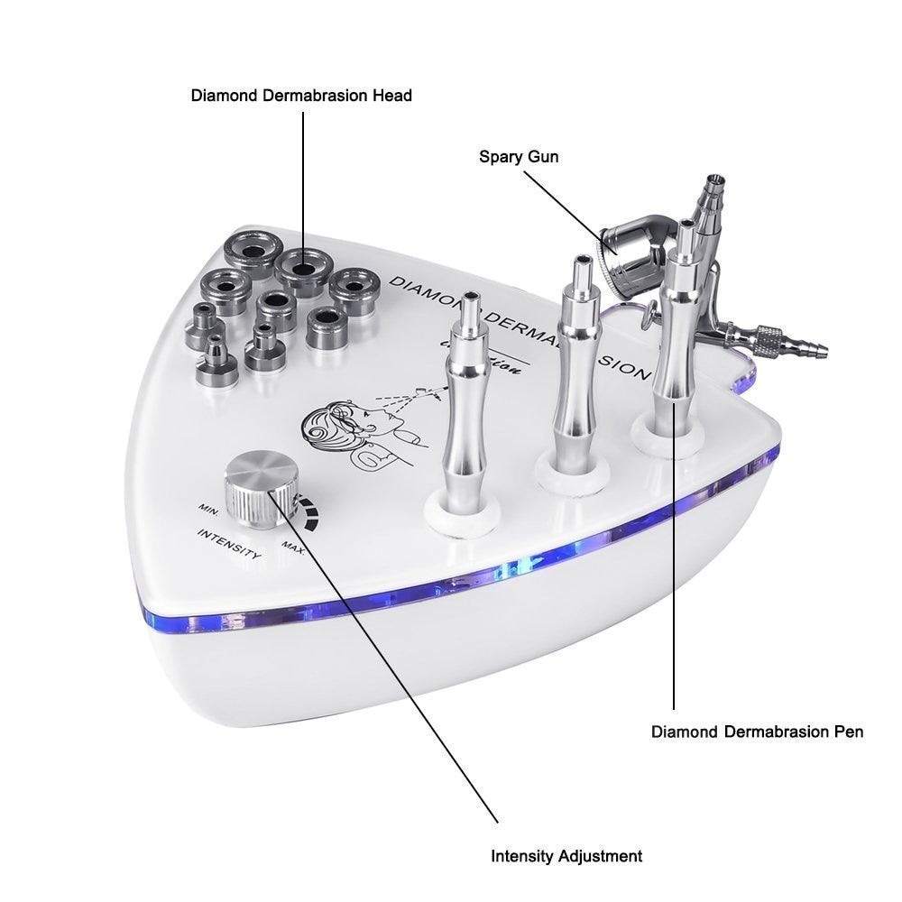 Beauty Star Diamond Microdermabrasie Dermabrasie Machine Met Spuitpistool Waternevel Vacuüm Zuig Peeling Facial Massage