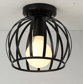 Vintage Ceiling light Modern Nordic Retro Iron Ceiling lamp Decor For Living Room Bar Black Loft E27 Home Lights Cage Fixture