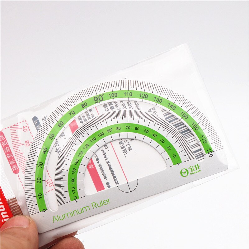 4PCS/Set UV Aluminum Alloy Ruler Drawing Measurement Geometry TriangleRuler straightedge Protractor A variety of rulers