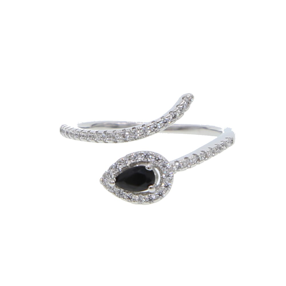 simple wholesale open midi finger ring birthstone tear drop cubic zirconia women fashion high quality cz jewelry