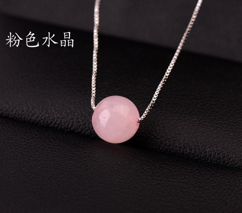 Plated Necklace Fashion Jewelry Natural Stone Crystal Bead Necklace for Women