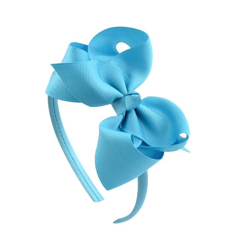 4 inch Children Girls Lovely Hair Bow Hairband Hair Accessories Kids Solid Color Simple Festival Bow Ties Headwear Wholesale