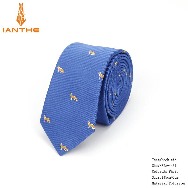 2018 Brand New Tie For Men Polyester Jacquard Animal Necktie for Wedding Business Suits 6cm Skinny Dot Neck Ties Slim Gravatas