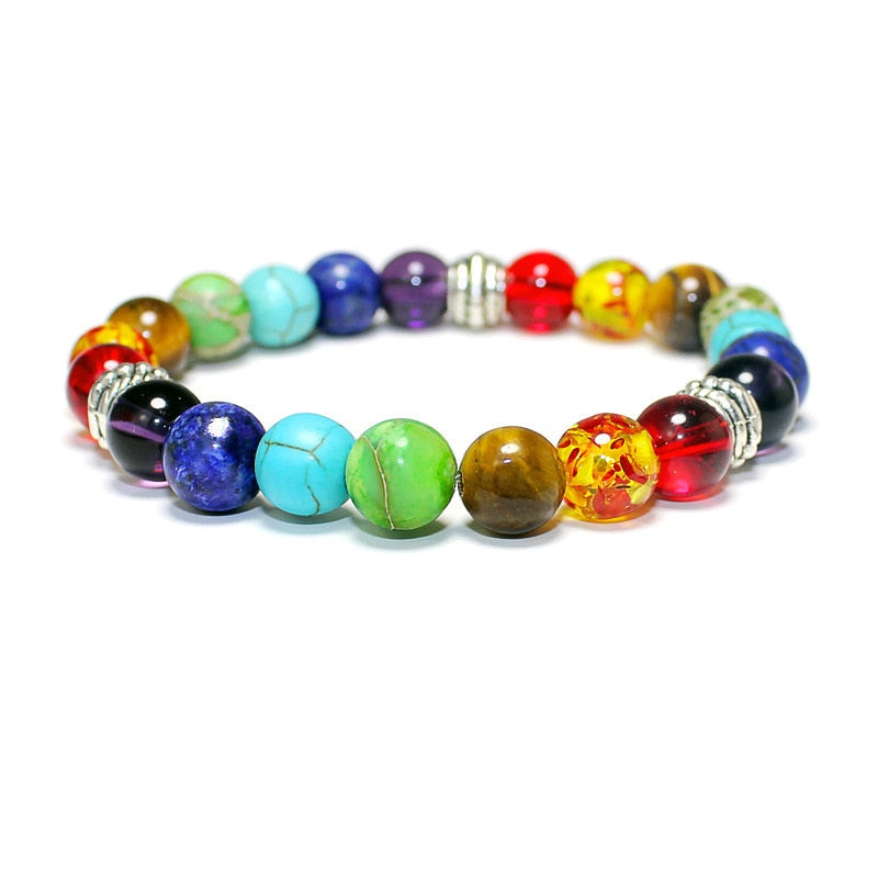 7 Chakra Bracelet Healing Heart Charm Bracelets Women Men Natural Stone Bracelet Reiki Yoga Jewelry Valentines Day Gift