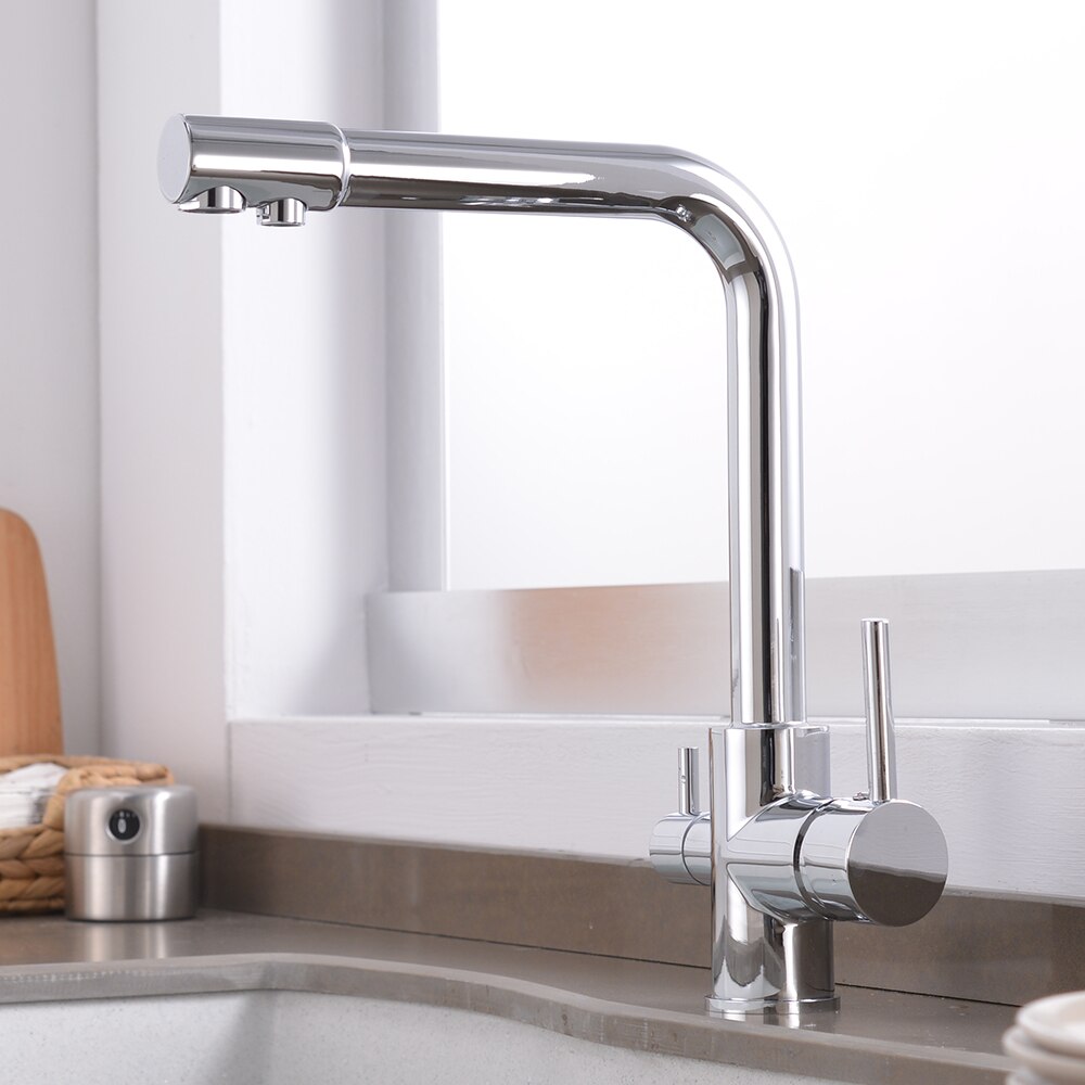 Kitchen Faucet Water with Dot Brass Purifier Faucet Dual Sprayer Drinking Filtered Water Tap Vessel Sink Mixer Tap Torneira