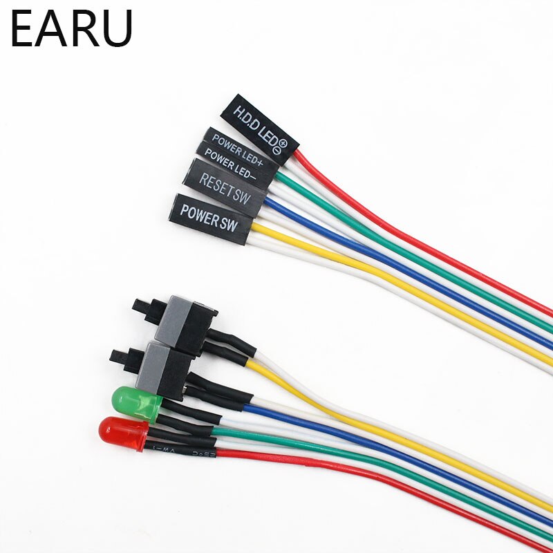 68CM Slim ATX PC Compute Motherboard Power Cable Original On/Off/Reset with LED Light PC Power Reset Switch Push Button Switch