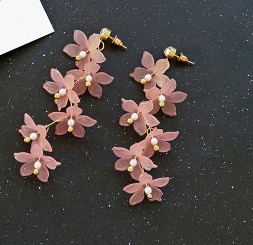 Fashion Trendy earrings flowers stud earrings for women Vintage creative temperament contracted woman stud earrings fine jewelry