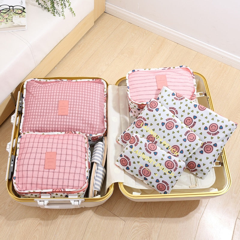 6pcs/Set Travel Organizer Storage Bags Portable Luggage Organizer Clothes Tidy Pouch Suitcase Packing Laundry Bag Storage Case