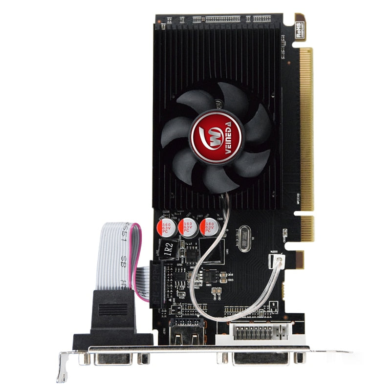 Veineda Graphics Cards  GPU HD6450 2GB DDR3 64Bit  VGA Video Cards PCI Express For ATI Radeon Gaming Refurbished