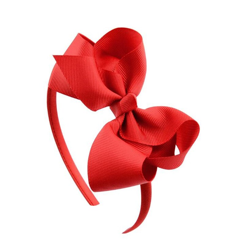 4 inch Children Girls Lovely Hair Bow Hairband Hair Accessories Kids Solid Color Simple Festival Bow Ties Headwear Wholesale