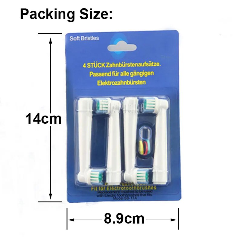 4PCS Electric Toothbrush Heads Replacement For Braun Oral Nozzles Soft Bristle Vitality Dual Clean Hygiene Care SmartSeries