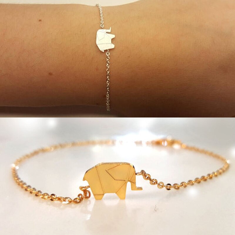 2019 Color Charms Bracelet Femme Stainless Steel Women Dainty Jewelry Lucky Origami Elephant Bracelets Friendship Gifts BFF