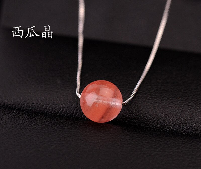 Plated Necklace Fashion Jewelry Natural Stone Crystal Bead Necklace for Women