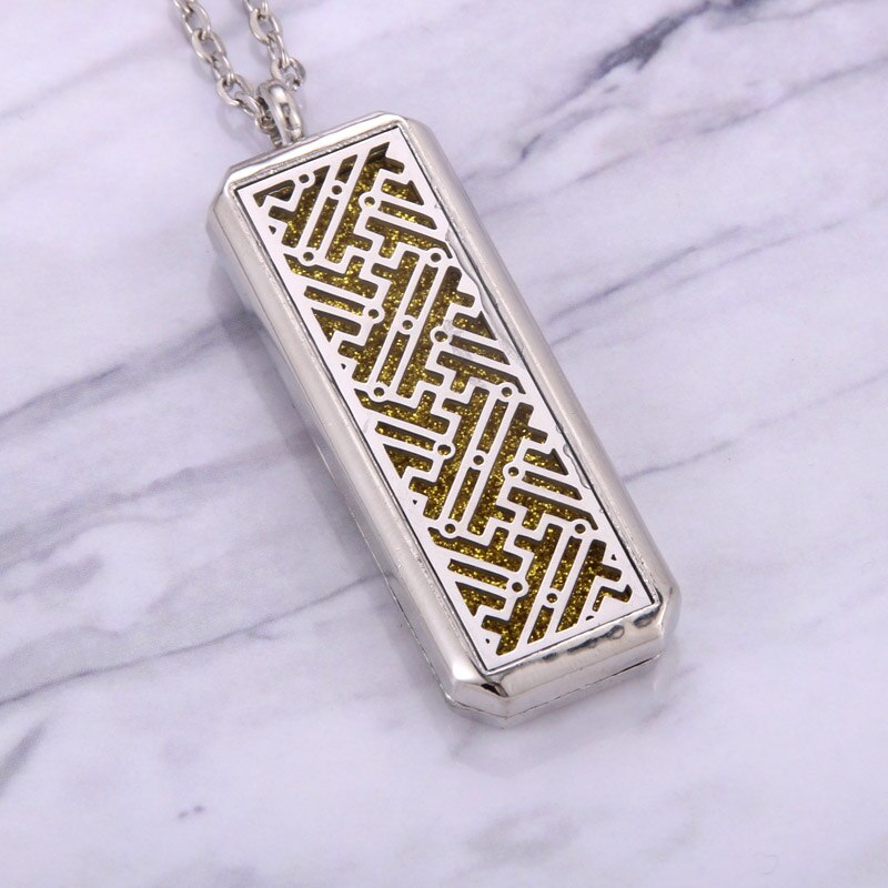 Square Aroma locket Necklace Magnetic Stainless Steel Aromatherapy Essential Oil Diffuser Perfume Locket Pendant Jewelry