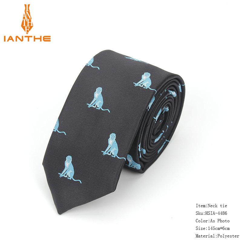 2018 Brand New Tie For Men Polyester Jacquard Animal Necktie for Wedding Business Suits 6cm Skinny Dot Neck Ties Slim Gravatas