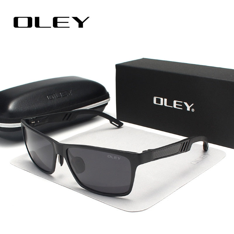 OLEY Men Polarized Sunglasses Aluminum Magnesium Sun Glasses Driving Glasses Rectangle For Men/Wome Oculos masculino Male