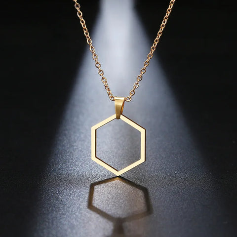 DOTIFI Stainless Steel Necklace For Women Classic Hot Selling Minimalist Hexagonal Simple Geometric Everyday Wear Jewelry